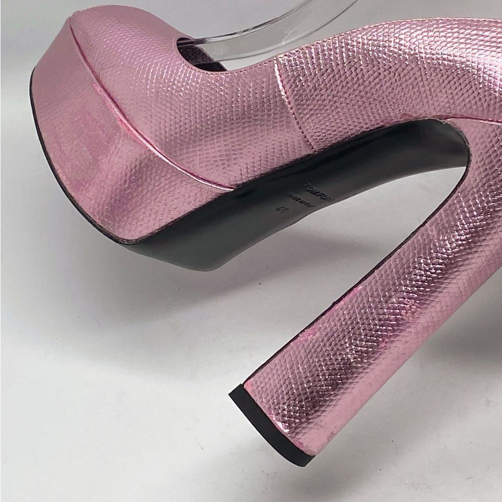 Tom Ford Lizard-Embossed Leather Platform Pumps size 40 - Picture 13 of 16